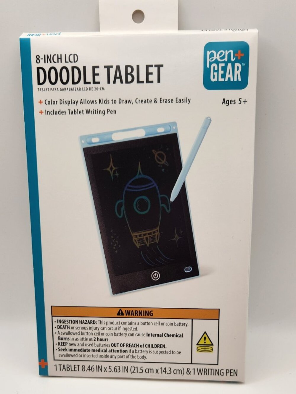 Pen & Gear Doodle Tablet 8" LCD color display includes writing pen NIB ages 5+